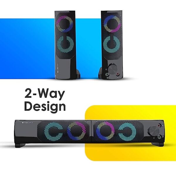 ZEBRONICS Zeb Wonderbar 10 USB Powered 2.0 Computer Speaker with RGB Lights - Image 2