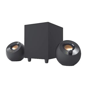 Creative Pebble Plus 2.1 USB-Powered Desktop Speakers with Powerful Down-Firing Subwoofer and Far-Field Drivers, 8W RMS with 16W Peak Power for Computer PCs and Laptops (Black)
