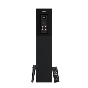 SKYBALL Party Pillar 1100, Tower Speaker with True 55 W, Drivers-Mid 4" X2+Woofer 5.25" X1,High end UHF Wireless Mic for Karaoke,Multimode Connectivity-AUX/USB/BT v5.0/FM,LED #JustLaunched