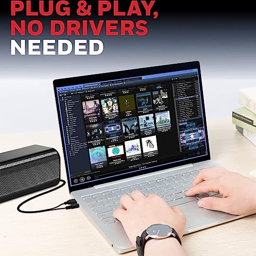 Honeywell Moxie V500 10W Portable USB Wired Soundbar, Speaker for PC, Desktop and Laptop with Volume Control and 3.5 mm AUX, 2.0 Channel, 52mmX2 Drivers, Plug &Play, 2 Yrs. Warranty, Gloss Finish - Image 4