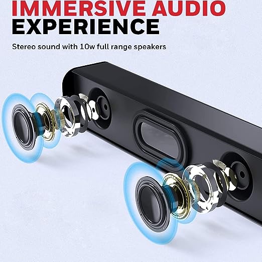 Honeywell Moxie V500 10W Portable USB Wired Soundbar, Speaker for PC, Desktop and Laptop with Volume Control and 3.5 mm AUX, 2.0 Channel, 52mmX2 Drivers, Plug &Play, 2 Yrs. Warranty, Gloss Finish - Image 5