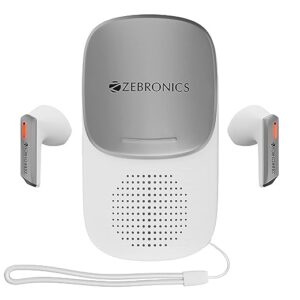 ZEBRONICS Sound Bomb X1 3-in-1 Wireless Bluetooth v5.0 In Ear Earbuds + Speaker Combo with 30 Hour Backup, Built-in LED Torch,Call Function,Voice Assistant,Type C & Splash Proof Portable Design(White)