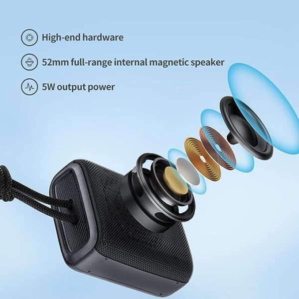 MLOVE R1 Portable Outdoor Bluetooth Speaker, IPX7 Waterproof Speaker with 14H Playtime, Supports TWS Stereo Sound Mode, Hiking - Image 2