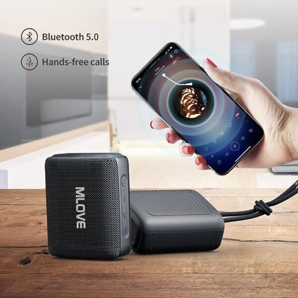 MLOVE R1 Portable Outdoor Bluetooth Speaker, IPX7 Waterproof Speaker with 14H Playtime, Supports TWS Stereo Sound Mode, Hiking - Image 3