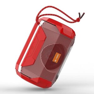 Aroma® Studio 33 Funky 5W Bluetooth Speaker Hi-fi Stereo Sound Surround Upto 10 Hours Playback, Best for Mobile, Laptop/PC, Ipad, Media Players with Multi Modes Aux/TF Card/USB Drive (Red)