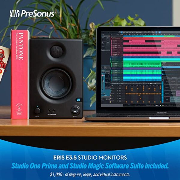 PreSonus Eris E3.5-3.5" Near Field 25 Watts RCA Auxiliary Studio Monitor Speaker (Pair) - Black - Image 5