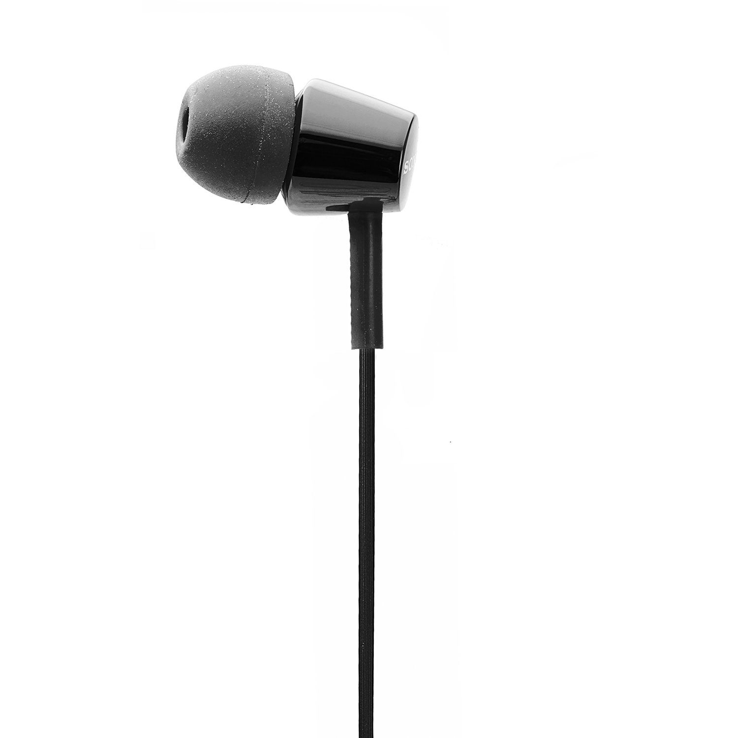 Sony MDR-EX155AP Wired in-Ear Headphones with Tangle Free Cable, 3.5mm Jack, Headset with Mic for Phone Calls and 1 Year Warranty - (Black)
