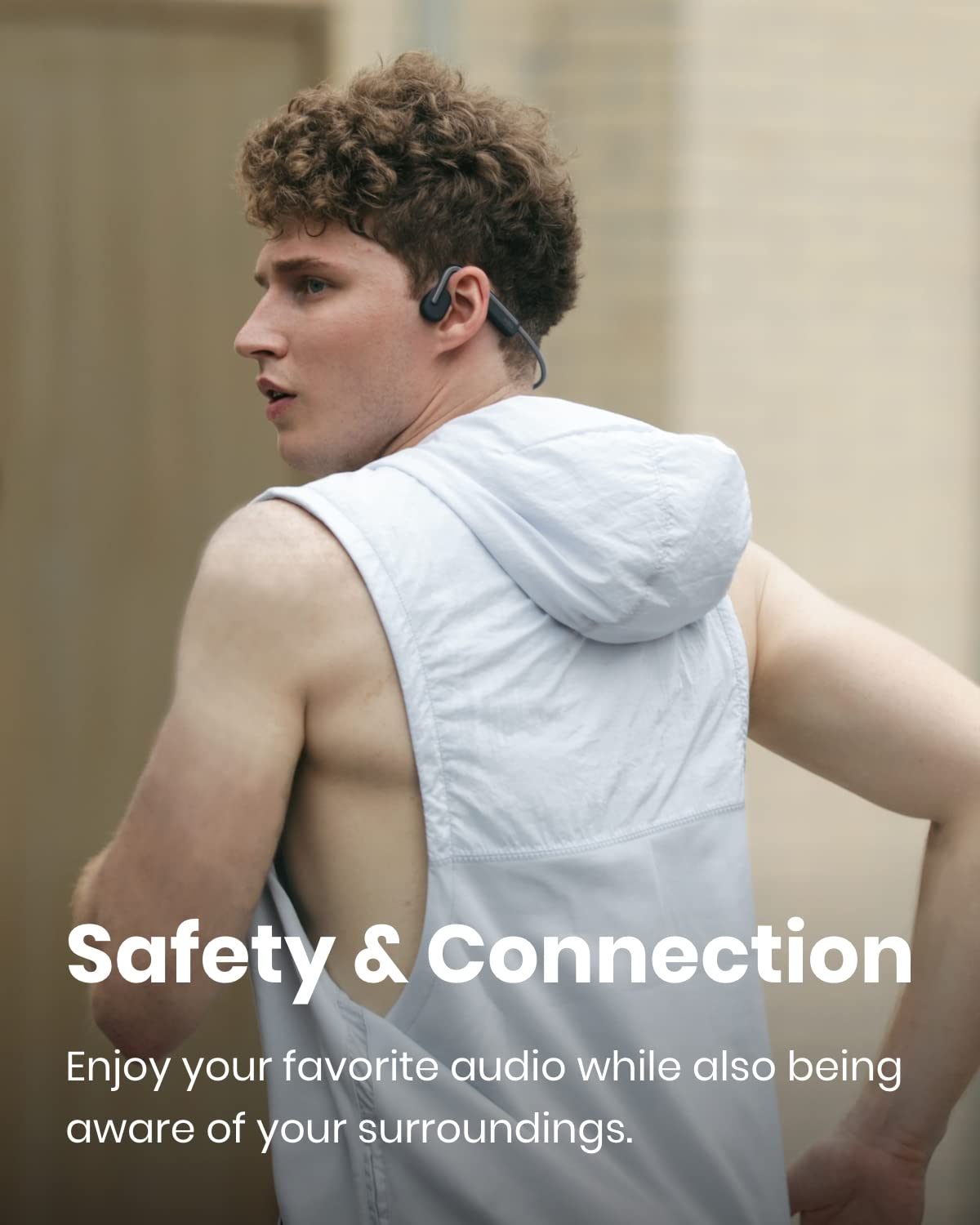 SHOKZ OpenMove Bluetooth Wireless Headphones with Mic, Bone Conduction Wireless Headset with 6H Playtime, IP55 Waterproof Sports Headphones for Running, Workout, Cycling (Slate Grey)