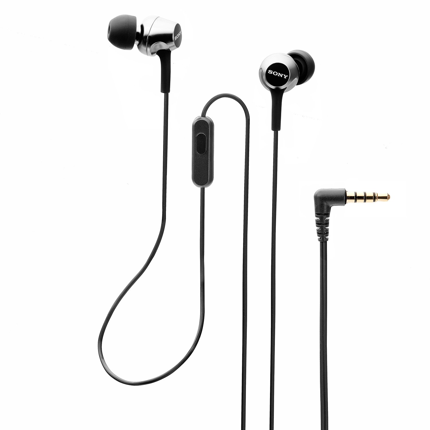 Sony MDR-EX255AP Wired in-Ear Headphones with Tangle Free Cable, 3.5mm Jack, Headset with Mic for Phone Calls and 1 Year Warranty - (Black) - Image 2