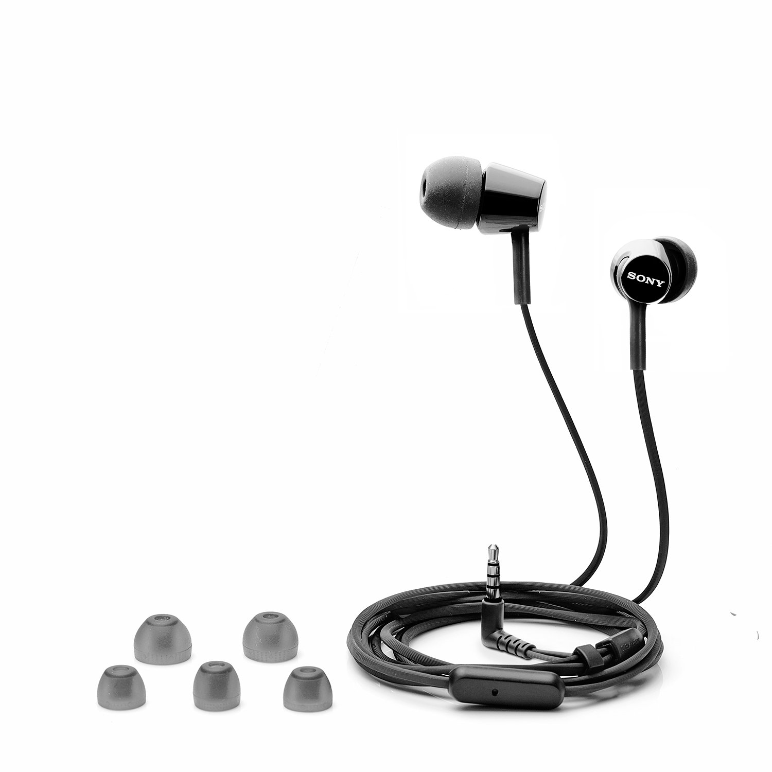 Sony MDR-EX155AP Wired in-Ear Headphones with Tangle Free Cable, 3.5mm Jack, Headset with Mic for Phone Calls and 1 Year Warranty - (Black) - Image 6