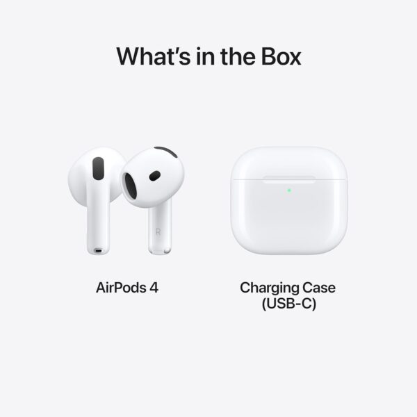 Apple AirPods 4 Wireless Earbuds, Bluetooth Headphones, Personalised Spatial Audio, Sweat and Water Resistant, USB-C Charging Case, H2 Chip, Up to 30 Hours of Battery Life, Effortless Setup for iPhone - Image 3