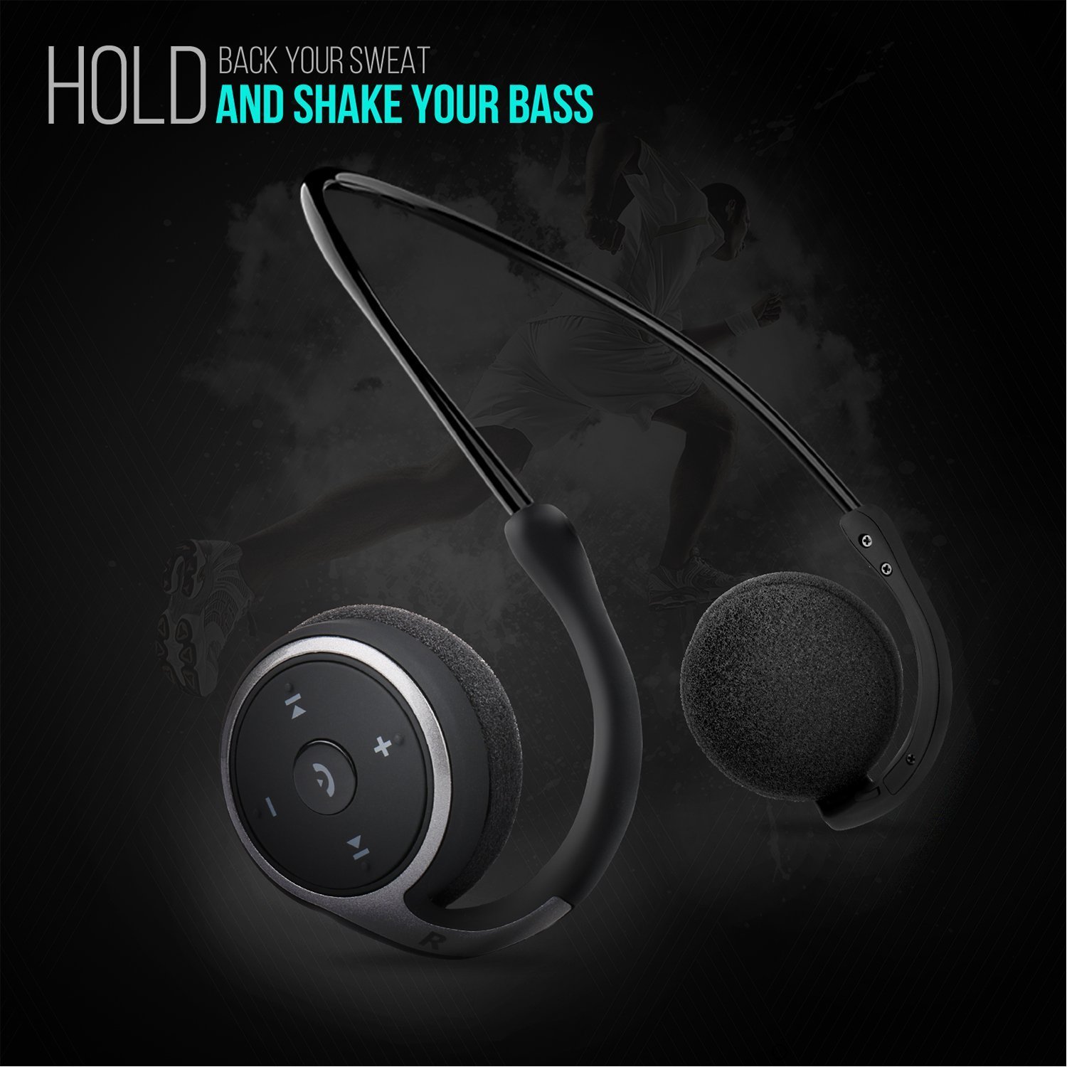 RTUSIA Small Bluetooth On Ear Headphones Wrap Around Head - Sports Wireless Headset with Built in Microphone and Crystal-Clear Sound, Foldable and Carried in The Purse, and 12-Hour Battery Life, Black - Image 3