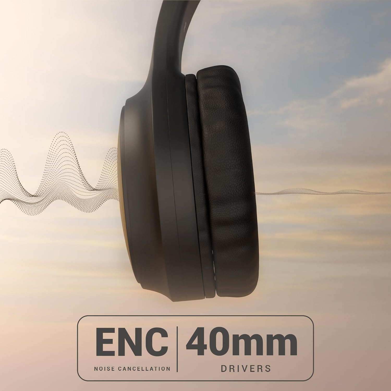 ZEBRONICS AEON Wireless Headphone with 110h Battery Backup, Supports Bluetooth & AUX, Gaming Mode, ENC, Dual Pairing, Rapid Charging (Black)
