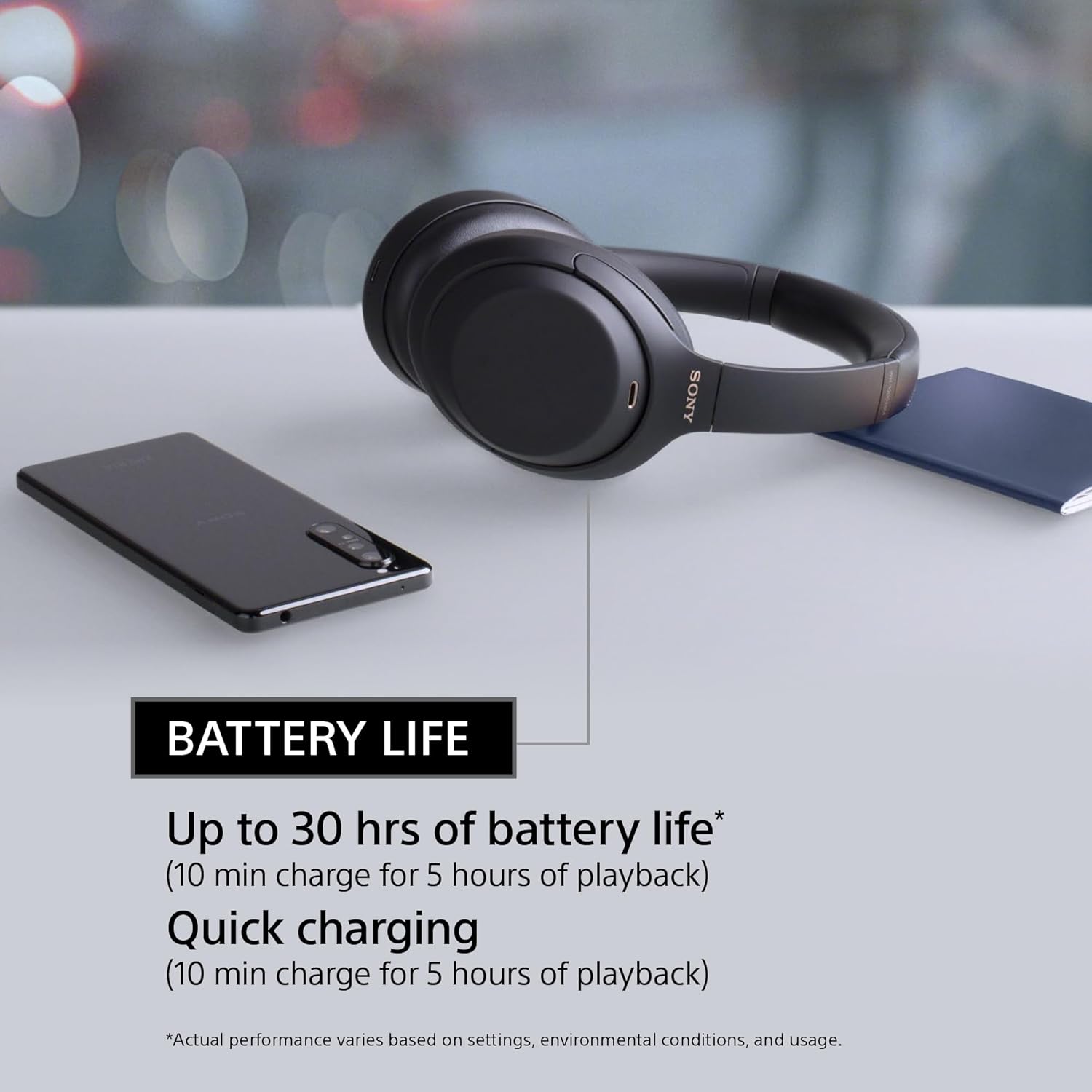 Sony WH-1000XM4 Noise Cancellation Wireless Bluetooth Over-Ear Headphones with Mic, Hi-Res Audio, Up to 38Hrs Battery- Black