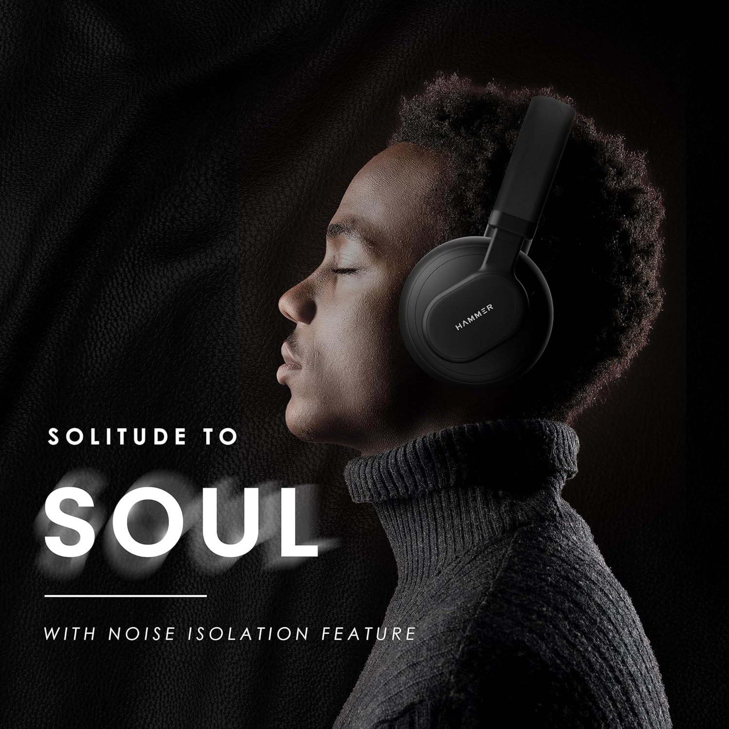 HAMMER Bash Max Over The Ear Wireless Bluetooth Headphones with Mic, Touch Control, Deep Bass, Upto 40 Hours Playtime, Bluetooth 5.3, Workout/Travel (Black) - Image 6