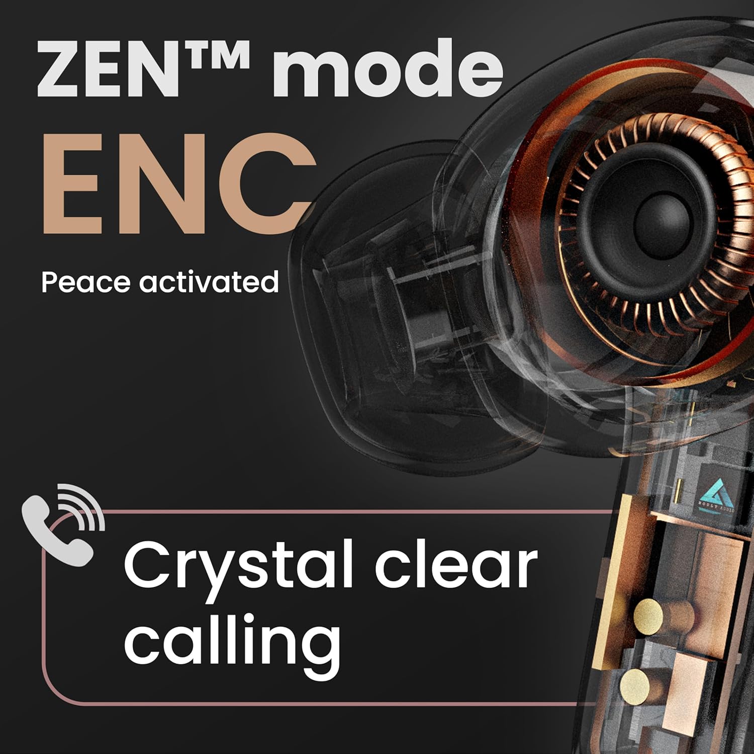 Boult Z20 Truly Wireless Bluetooth Ear Buds with 51H Playtime, Zenâ„¢ Calling ENC Mic, Made in India, Low Latency Gaming, Touch Controls, Rich Bass Drivers, TWS Earbuds Bluetooth Wireless (Pine Green) - Image 3